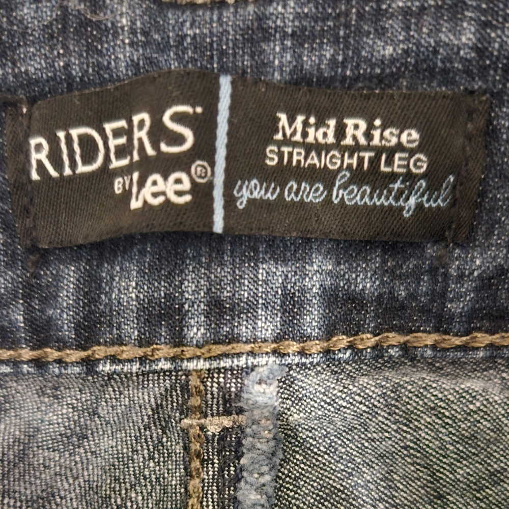 Mid rise straight leg jeans
